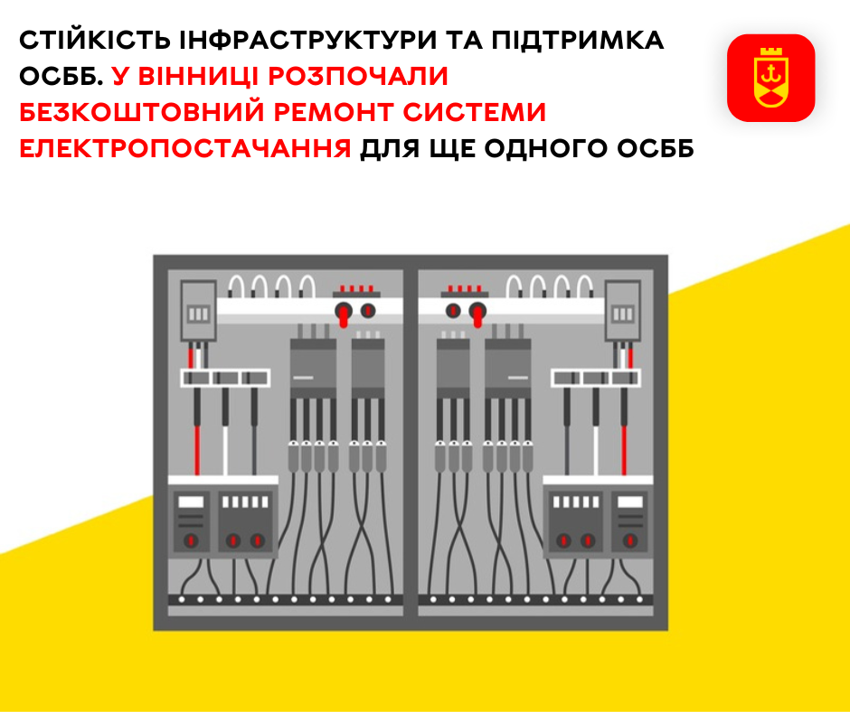 Стійкість інфраструктури та підтримка ОСББ. У Вінниці розпочали безкоштовний ремонт системи електропостачання для ще одного ОСББ